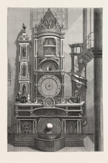 THE FAMOUS ASTRONOMICAL CLOCK AT STRASBOURG CATHEDRAL, FRANCE, 1870