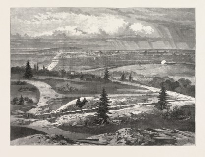 FRANCO-PRUSSIAN WAR: VIEW OF PARIS FROM PRINCE NAPOLEON'S GARDEN AT MEUDON, FRANCE, 1870