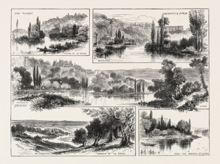 ON THE SEINE, NEAR PARIS, FRANCE, 1870; FORT VALERIEN, WOODS OF LA CELLE, CHATEAU OF MEUDON,