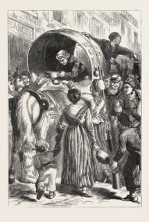 SELLING MILK IN THE STREET, PARIS, FRANCE, 1870
