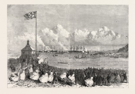 THE PRINCE AND PRINCESS OF WALES AT PLYMOUTH: SCENE ON THE HOE ON THE ARRIVAL OF THE ROYAL YACHT IN