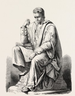 NEWTON MEDITATING ON THE LAW OF GRAVITATION (J. BELL, SCULPTOR)
