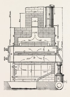 COMPRESSED OIL GAS FOR LIGHTING CARS, STEAMBOATS, AND BUOYS: SECTION A FURNACE, 1882