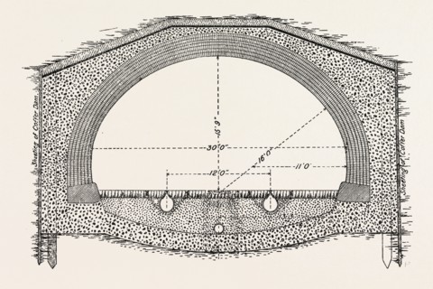 CABLE RAILWAY TUNNEL UNDER RIVER NEAR VAN BUREN STREET, CHICAGO, UNITED STATES OF AMERICA, USA, U.S