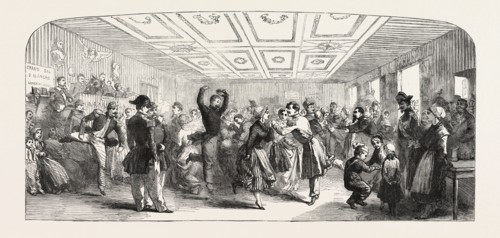 "BALL AT THE CAMP, BOULOGNE, FRANCE" PAINTED BY G.H. THOMAS, 1856