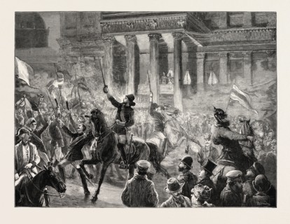 TORCHLIGHT PROCESSION OF STUDENTS AT BERLIN CONGRATULATING IMPERIAL PRINCE ON HIS RECOVERY,