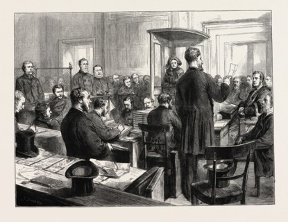 THE GREAT CITY FORGERIES: EXAMINATION OF BIDWELL AND NOYES AT THE MANSION HOUSE, LONDON, UK, 1873