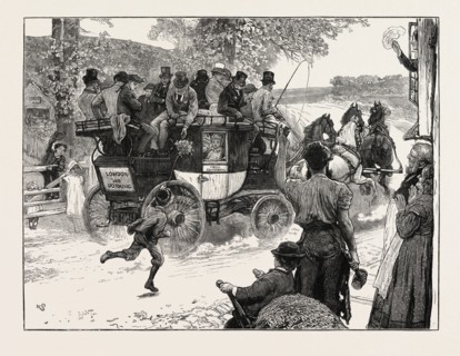 THE OLD COACHING DAYS REVIVED: THE LONDON AND DORKING COACH, UK