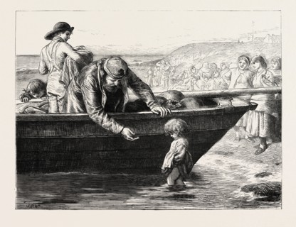 THE FISHERMAN'S DARLING, FROM THE PAINTING IN THE EXHIBITION OF THE SOCIETY OF PAINTERS IN WATER