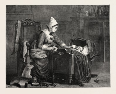 ANXIOUS TIMES, FROM THE PAINTING BY A.J.H. LUXMOORE; A MOTHER AND HER CHILD