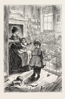 THE CRECHE, OR BABY'S HOME, IN STEPNEY, LONDON, UK, 1871: THE PLAY ROOM