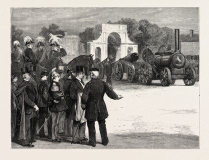 THE WAR OF THE FUTURE: STEAM SAPPERS "MARCHING PAST" AT CHATHAM, UK, 1878