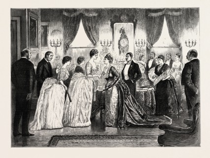 DRAWN BY GEORGE DU MAURIER, THE PARTY. George Louis Palmella Busson du Maurier, French born,