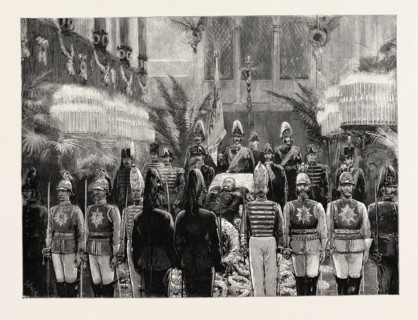 THE FUNERAL OF THE LATE EMPEROR WILLIAM AT BERLIN THE LYING IN STATE IN THE CATHEDRAL, GERMANY,
