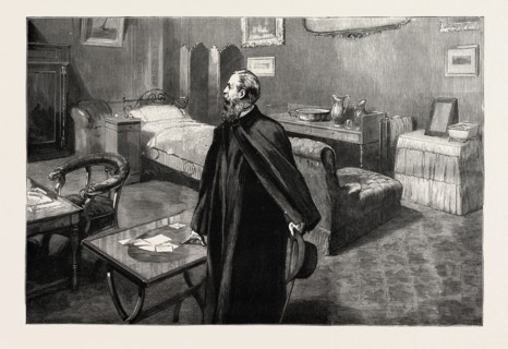 DEPARTURE OF THE EMPEROR FREDERICK FROM SAN REMO ITALY, 1888 engraving
