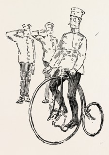 MILITARY CYCLING IN GERMANY, bicycle, bicycles, 1888 engraving