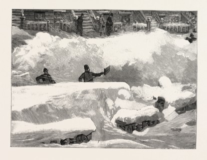 BLIZZARD IN NEW YORK, ASPECT OF AN UP TOWN STREET THE DAY AFTER THE STORM, US, USA, America, United
