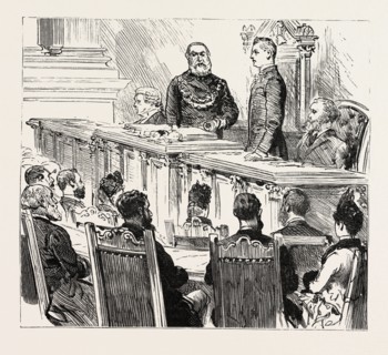 PRESENTATION OF THE FREEDOM OF THE BORORGH OF BIRMINGHAM TO MR. CHAMBERLAIN IN THE COUNCIL HOUSE,