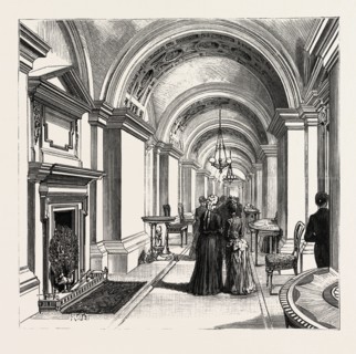 DUBLIN CASTLE, IRELAND, THE CORRIDOR, 1888 engraving