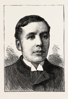 GEORE OWEN, SECRETARY OF THE CARNARVONSHIRE CONSTITUTIONAL ASSOCIATION, 1888 engraving