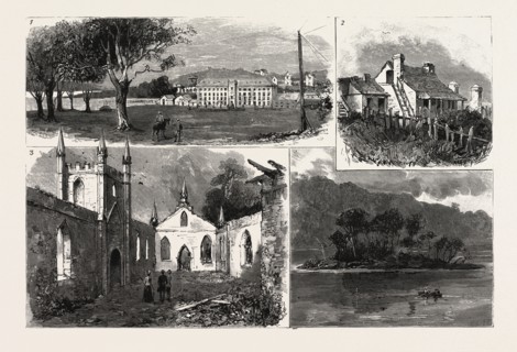 PORT ARTHUR TASMANIA AUSTRALIA, 1888 engraving