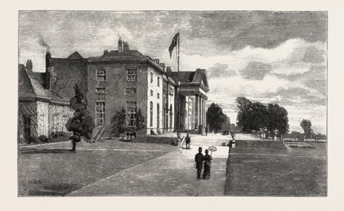 THE VICEREGAL LODGE IN PHOENIX PARK, DUBLIN CASTLE IRELAND, 1888 engraving