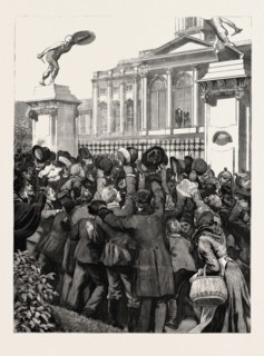 THE ILLNESS OF THE GERMAN EMPEROR CHARLOTTENBURG GERMANY, 1888 engraving