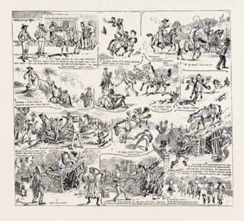 MISADVENTURES IN MEXICO, 1888 engraving
