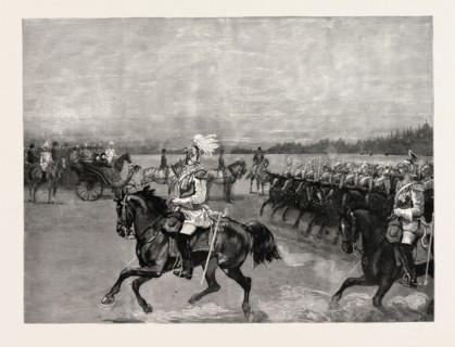 REVIEW OF THE GARDE DU CORPS BEFORE THE QUEEN, THE EMPRESS VICTORIA, AND THE ROYAL FAMILY BERLIN