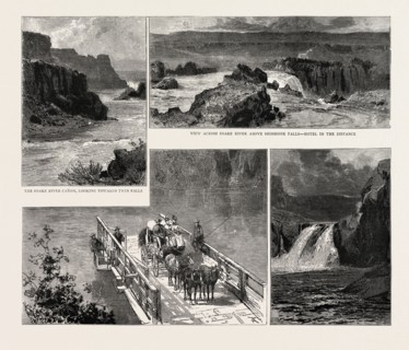 THE GREAT SHOSHONE FALLS, IDAHO TERRITORY, U.S.A., America, United States, 1888 engraving
