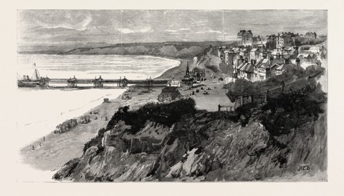 BOURNEMOUTH, GERVIS ROAD, engraving 1890, UK, U.K., Britain, British, Europe, United Kingdom, Great