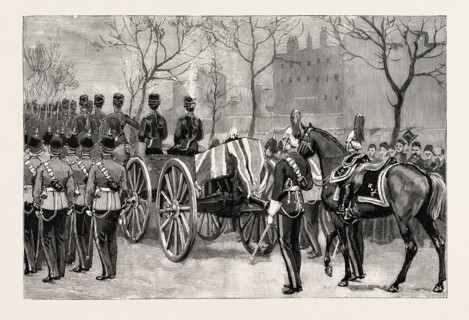 THE FUNERAL OF LORD NAPIER OF MAGDALA, THE BODY BEING REMOVED FROM THE TOWER, ESCORTED BY NON
