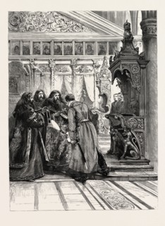 PRINCE FERDINAND OF BULGARIA  ATTENDING SERVICE AT THE GREEK CHURCH, SOFIA, KISSING THE CRUCIFIX,