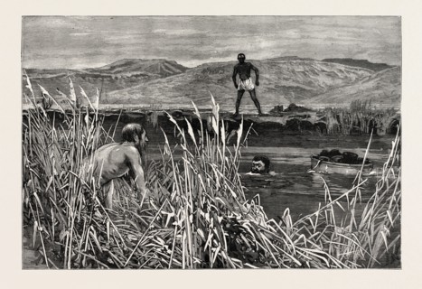 CONFIRMATION MORNING, KAFFIR LAND, HIS LORDSHIP IS ACROSS, engraving 1890