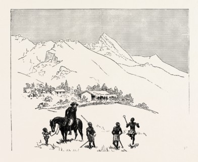 SWAZILAND, Lord Charles Beresford  MR. SHEPSTONE AND HIS RUNNERS, engraving 1890