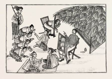 LIFE OF A BURMESE DACOIT, TRIED BY AN ENGLISH OFFICER, CONDEMNED, engraving 1890