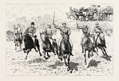 IN FULL BLAST, A CIGAR RACE, engraving 1890