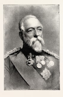 GENERAL SIR DANIEL LYSONS, G.C.B. Constab!e of H.M. Tower, engraving 1890, UK, U.K., Britain,