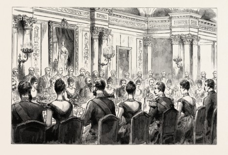 THE BANQUET GIVEN BY SIR EDWARD AND LADY ERMYNTRUDE MALET AT THE BRITISH EMBASSY, BERLIN GERMANY,