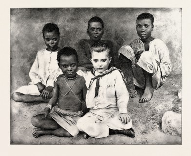 BLACK AND WHITE, LITTLE JACK, THE BOY MISSIONARY, AND HIS PLAYMATES, engraving 1890