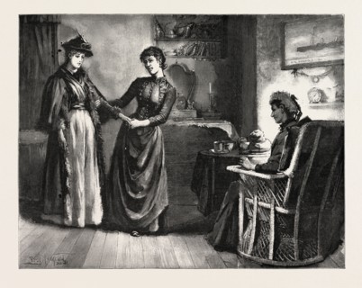 DRAWN BY PE RCY MACQUOID, COMING INTO THE ROOM, Percy Macquoid, 1852-1925, was an English artist