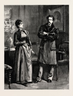 DRAWN DRAWN BY PERCY MACOUOID, A BRIGHT ANGRY GLANCE, Percy Macquoid, 1852-1925, was an English