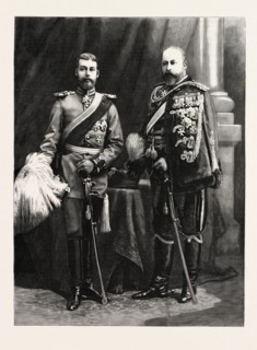 THE PRINCE OF WALES AND PRINCE GEORGE OF WALES IN THE GERMAN UNIFORMS PRESENTED TO THEM BY THE