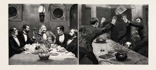 EXPERIENCES OF A MARINE SUBALTERN ON JOINING HIS SHIP,  MY FIRST EMBARKATION, engraving 1890