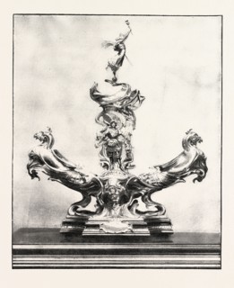 THE OFFICERS JUBILEE MEMORIAL, ONE SIDE OF THE CENTREPIECE, engraving 1890, UK, U.K., Britain,