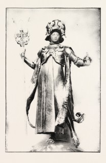 THE OFFICERS JUBILEE MEMORIAL, THE FIGURE OF BRITANNIA, engraving 1890, UK, U.K., Britain, British,