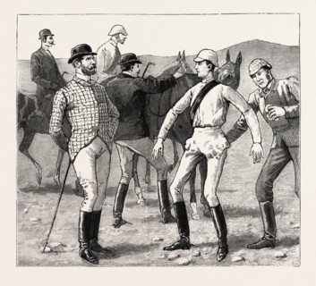 THE NAVY CUP AT GIBRALTAR, THE MIDSHIPMAN WEIGHING OUT, engraving 1890, engraved image, history,