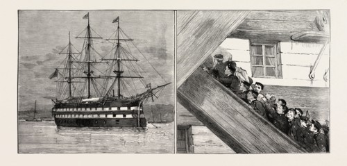 THE RACE AT GREENHITHE BETWEEN NAVAL CADETS OF H.M.S. WORCESTER AND H.M.S. CONWAY



,