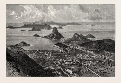 RIO DE JANEIRO, VIEW FROM THE SUMMIT OF CORCOVADO, SHOWING THE SUBURB OF BOTAFOGO, ENTRANCE OF THE