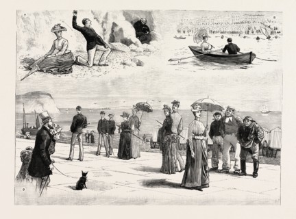 HONEYMOON HARDSHIPS, engraving 1890, engraved image, history, arkheia, illustrative technique,